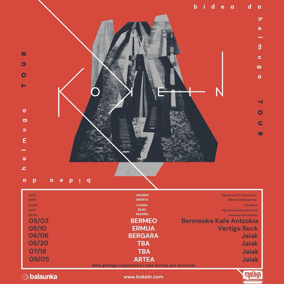 UDABERRIA / UDA denboraldia ☀️💐🌹
Hemen dituzue datozen hilabeteetarako itxita ditugun zenbait data.
Aqui van algunas de las fechas que tenemos cerradas para los siguientes meses.
05/03 Bermeo @ Kafe Antzokia
05/10 Ermua @ Vertigo Rock
06/06 Bergara @ Jaiak
06/20 TBA @ Jaiak
07/18 TBA @ Jaiak
09/05 Artea @ Jaiak
Kontratazioa: 
info@maukamusik.com
639 760 466
618 627 931