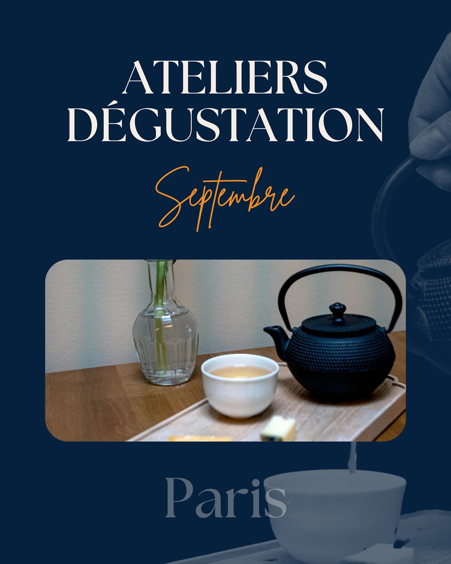 Les ateliers dégustation de septembre à Paris sont là ! 🍂 Préparez-vous à une rentrée pleine de saveurs et de découvertes avec notre nouvelle programmation d’ateliers dédiés au thé ✨ Que vous soyez novice ou amateur éclairé, il y a un atelier pour vous ! 🍃 PROGRAMME • Samedi 13 septembre 2025 - 11h00 : Accords Thés et chocolats • Samedi 20 septembre 2025 - 11h00 : Découverte du matcha • Vendredi 26 septembre 2025 - 19h00 : Accords Thés et fromages 📍 Lieu : L’Autre Thé – 17 rue Lacharrière, 75011 Paris ⏱️ Durée : entre 1h et 1h15 selon l’atelier 🎁 Avantage : 10% de remise sur vos achats le jour de l’atelier ! 👥 Places limitées – Inscriptions en boutique ou via le lien en bio ! Ne tardez pas, les places partent vite !