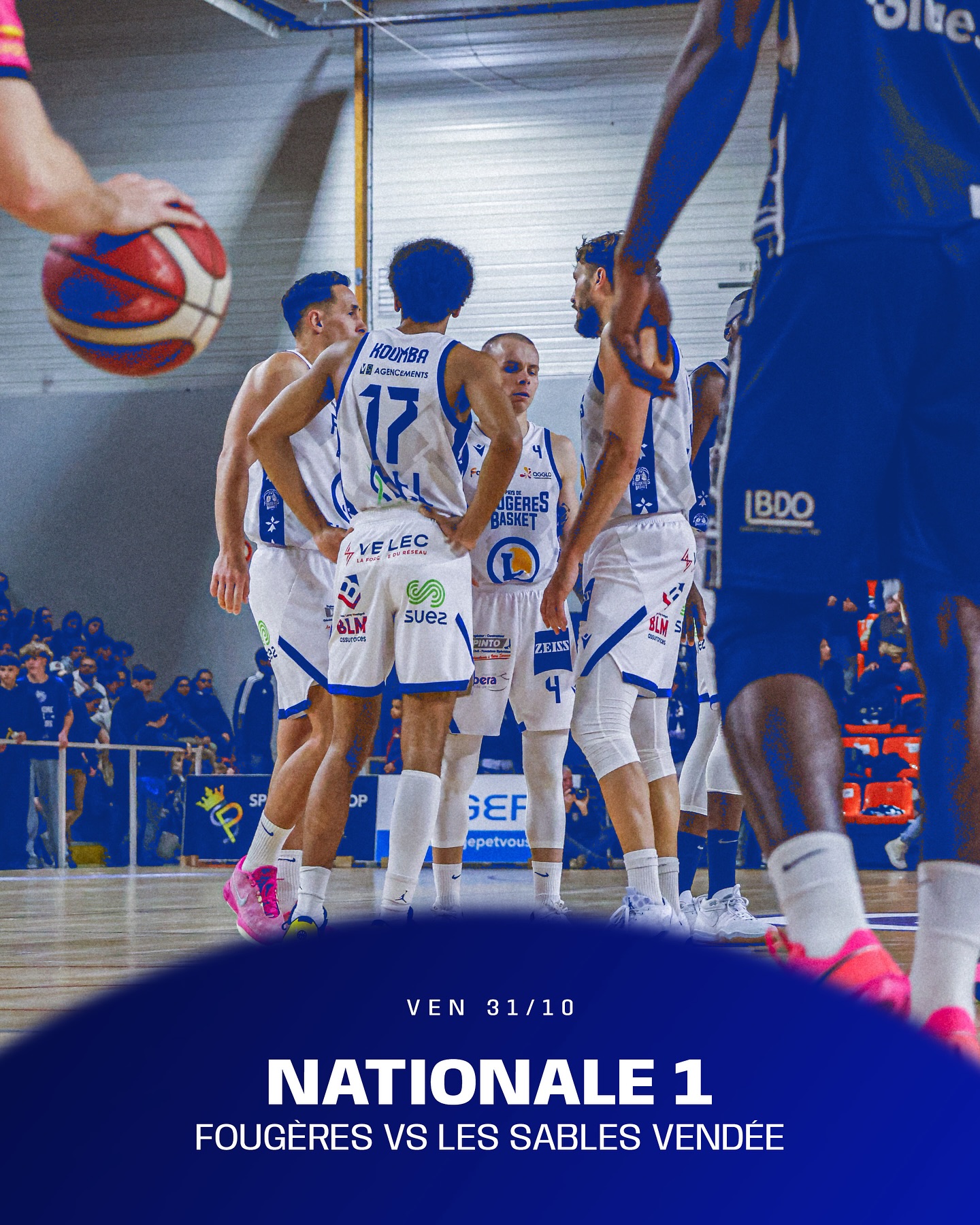 𝐖𝐄𝐄𝐊-𝐄𝐍𝐃 📆
👉🏼 Présenté par @kdm_fougeres 
⚔️ NM1 - J09 - Choc face au leader, les Sables
🏀 Le planning des matchs est disponible sur le site internet du club