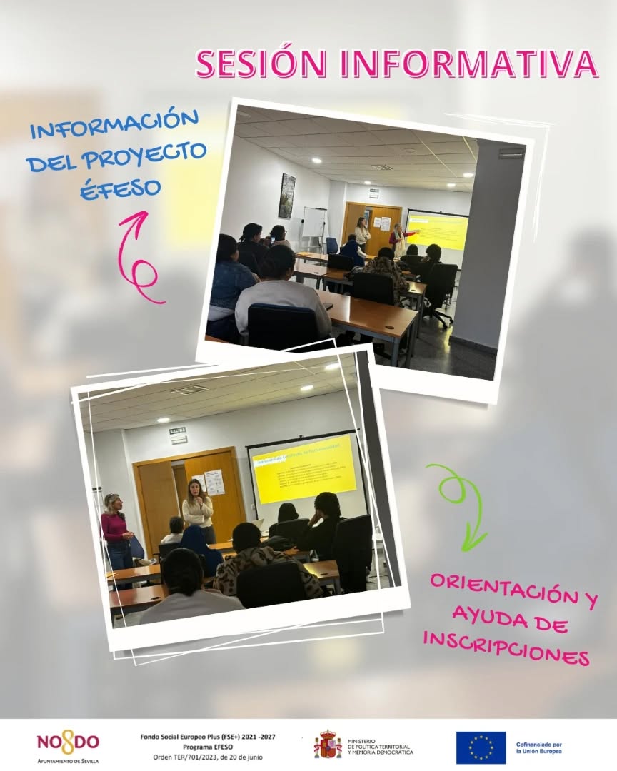 📢 Sesiones informativas del Proyecto Éfeso
El pasado 5 de marzo tuvieron lugar en nuestro centro las sesiones informativas del Proyecto Éfeso del Ayuntamiento de Sevilla.
Durante estos encuentros, las personas asistentes pudieron conocer en detalle el proyecto, sus objetivos y las oportunidades de formación que ofrece. Además, desde nuestro equipo se proporcionó asesoramiento y apoyo durante el proceso de inscripción para facilitar la participación en el programa.
Agradecemos a todas las personas que se acercaron a informarse y confiar en nosotros para seguir avanzando en su desarrollo profesional. 🤝
#ÉfesoSevilla #Empleo #InserciónLaboral #Fordesco